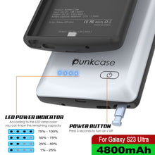 Load image into Gallery viewer, PunkJuice S23 Ultra Battery Case White - Banco de carga portátil con capacidad de 4800mAh.
