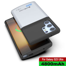 Load image into Gallery viewer, PunkJuice S23 Ultra Battery Case White - Banco de carga portátil con capacidad de 4800mAh.
