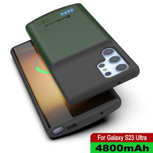 Load image into Gallery viewer, Funda de batería PunkJuice S23 Ultra verde: Power Bank portátil de carga con jugo de energía de 4800mAh.
