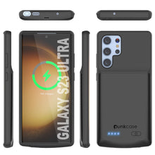 Cargar imagen en el visor de la galería, PunkJuice S23 Ultra Battery Case Black - Funda de batería portátil para carga de energía con 4800mAh
