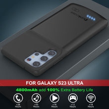 Cargar imagen en el visor de la galería, PunkJuice S23 Ultra Battery Case Black - Funda de batería portátil para carga de energía con 4800mAh
