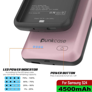 Estuche de batería PunkJuice S24 en oro rosa: cargador portátil de batería externa con 4500 mAh