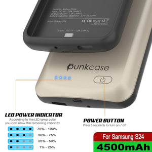 Estuche de batería PunkJuice S24 plateado: cargador portátil de batería externa con 4500 mAh