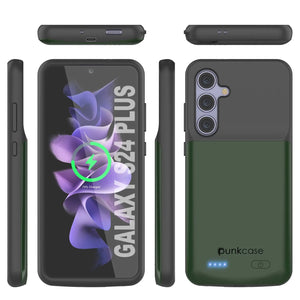 Estuche de batería PunkJuice S24+ Plus verde: cargador portátil de batería externa con 5000 mAh