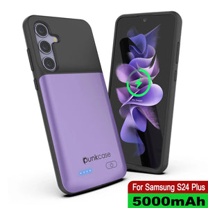 Estuche de batería PunkJuice S24+ Plus morado: cargador portátil de batería externa con 5000 mAh