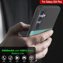 Load image into Gallery viewer, Estuche de batería PunkJuice S24+ Plus en color verde azulado: cargador portátil de batería externa con 5000 mAh
