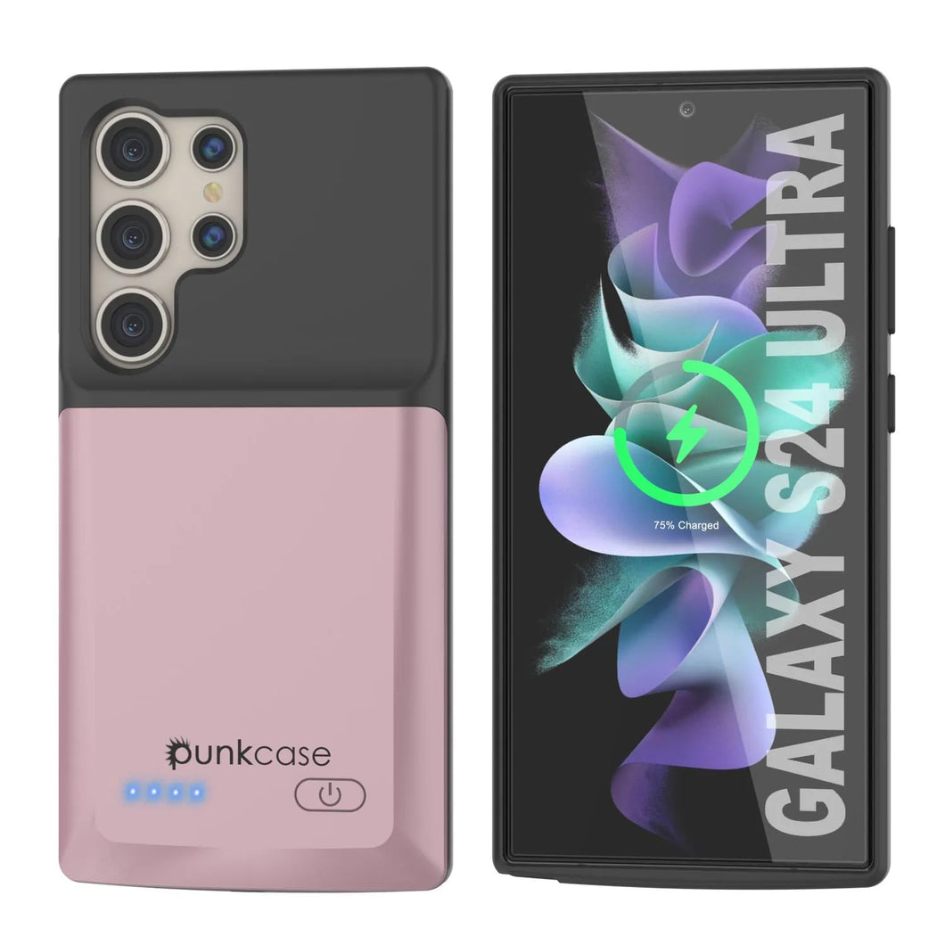 Estuche de batería PunkJuice S24 Ultra en oro rosa: cargador portátil de batería externa con 4500 mAh