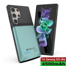 Load image into Gallery viewer, Estuche de batería PunkJuice S24 Ultra en color verde azulado: cargador portátil de batería externa con 4500 mAh
