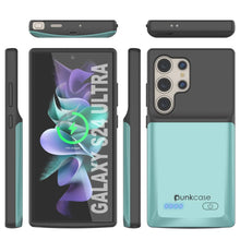 Load image into Gallery viewer, Estuche de batería PunkJuice S24 Ultra en color verde azulado: cargador portátil de batería externa con 4500 mAh
