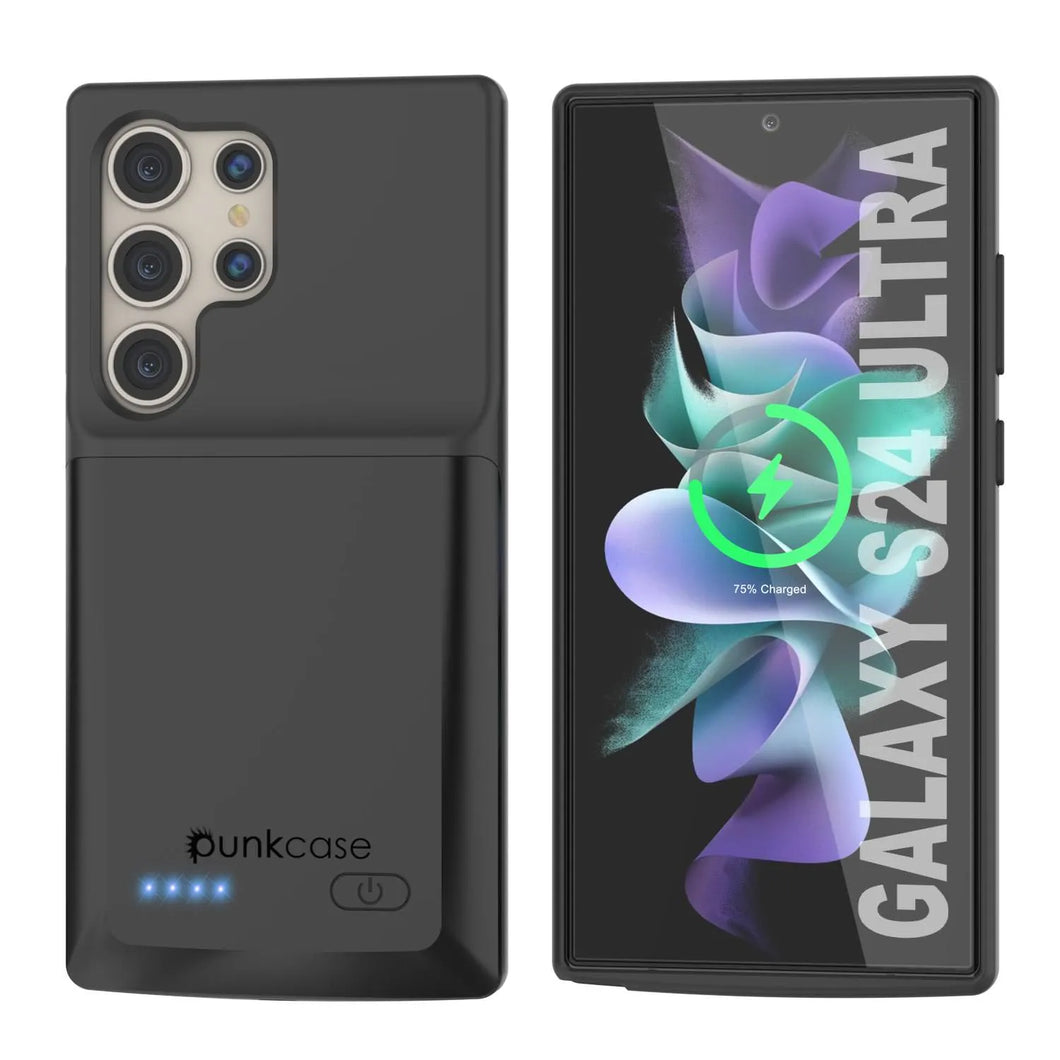 Estuche de batería PunkJuice S24 Ultra negro: cargador portátil de batería externa con 4500 mAh