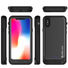 Cargar imagen en el visor de la galería, PunkJuice iPhone X Battery Case, Waterproof, IP68 Certified [Ultra Slim] [Black] 
