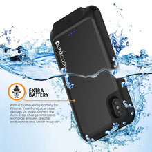 Cargar imagen en el visor de la galería, PunkJuice iPhone X Battery Case, Waterproof, IP68 Certified [Ultra Slim] [Black] (Color in image: gold)
