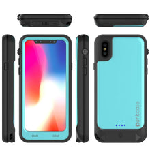 Cargar imagen en el visor de la galería, PunkJuice iPhone X Battery Case, Waterproof, IP68 Certified [Ultra Slim] [Teal] 
