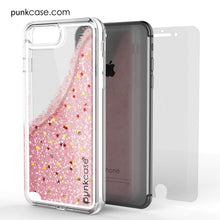 Cargar imagen en el visor de la galería, iPhone 8+ Plus Case, PunkCase LIQUID Rose Series, Protective Dual Layer Floating Glitter Cover (Color in image: silver)
