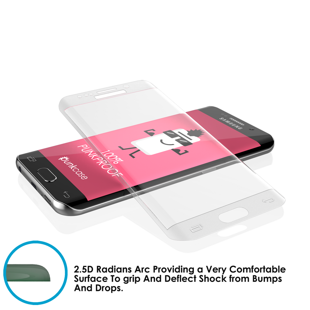 Galaxy S6 Edge Clear Punkcase Glass SHIELD Tempered Glass Screen Protector 0.33mm Thick 9H Glass (Color in image: Black)