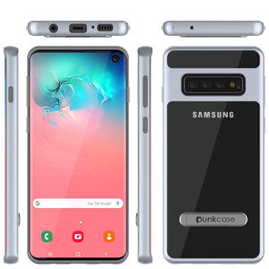 Galaxy S10 Case, PUNKcase [LUCID 3.0 Series] [Slim Fit] Armor Cover w/ Integrated Screen Protector [Silver] (Color in image: Rose Gold)