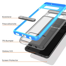 Cargar imagen en el visor de la galería, Galaxy S10 Case, PUNKcase [LUCID 3.0 Series] [Slim Fit] Armor Cover w/ Integrated Screen Protector [Blue] (Color in image: Gold)
