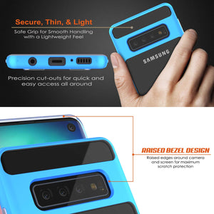 Galaxy S10 Case, PUNKcase [LUCID 3.0 Series] [Slim Fit] Armor Cover w/ Integrated Screen Protector [Blue] (Color in image: Black)