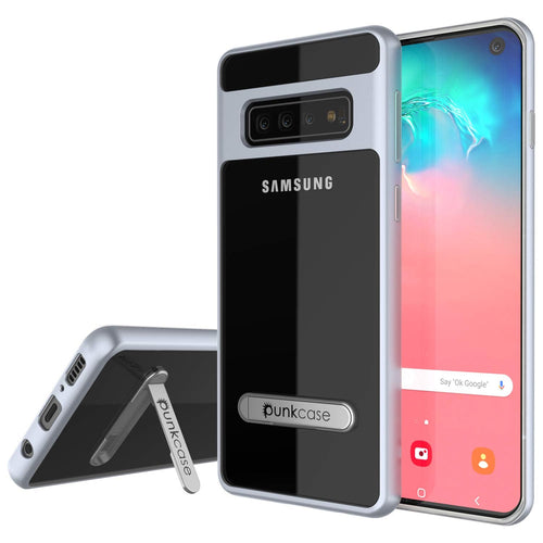 Galaxy S10 Case, PUNKcase [LUCID 3.0 Series] [Slim Fit] Armor Cover w/ Integrated Screen Protector [Silver] (Color in image: Silver)