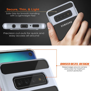 Galaxy S10 Case, PUNKcase [LUCID 3.0 Series] [Slim Fit] Armor Cover w/ Integrated Screen Protector [Silver] (Color in image: Black)