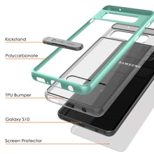 Cargar imagen en el visor de la galería, Galaxy S10 Case, PUNKcase [LUCID 3.0 Series] [Slim Fit] Armor Cover w/ Integrated Screen Protector [Teal] (Color in image: Blue)
