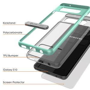 Galaxy S10 Case, PUNKcase [LUCID 3.0 Series] [Slim Fit] Armor Cover w/ Integrated Screen Protector [Teal] (Color in image: Blue)