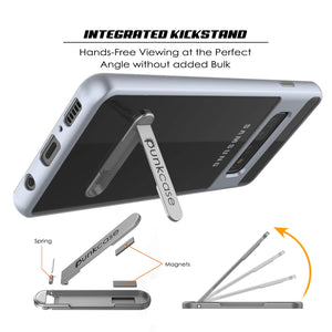 Galaxy S10 Case, PUNKcase [LUCID 3.0 Series] [Slim Fit] Armor Cover w/ Integrated Screen Protector [Silver] (Color in image: Grey)