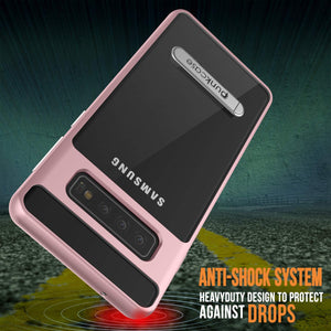 Galaxy S10 Case, PUNKcase [LUCID 3.0 Series] [Slim Fit] Armor Cover w/ Integrated Screen Protector [Rose Gold] (Color in image: Red)