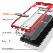 Cargar imagen en el visor de la galería, Galaxy S10 Case, PUNKcase [LUCID 3.0 Series] [Slim Fit] Armor Cover w/ Integrated Screen Protector [Red] (Color in image: Blue)
