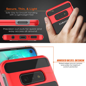 Galaxy S10e Case, PUNKcase [LUCID 3.0 Series] [Slim Fit] Armor Cover w/ Integrated Screen Protector [Red] (Color in image: Black)