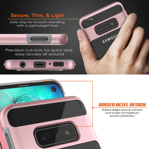 Galaxy S10e Case, PUNKcase [LUCID 3.0 Series] [Slim Fit] Armor Cover w/ Integrated Screen Protector [Rose Gold] (Color in image: Black)
