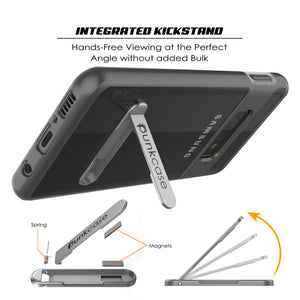 Galaxy S10e Case, PUNKcase [LUCID 3.0 Series] [Slim Fit] Armor Cover w/ Integrated Screen Protector [Grey] (Color in image: Red)