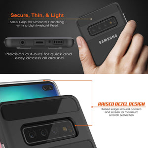 Galaxy S10+ Plus Case, PUNKcase [LUCID 3.0 Series] [Slim Fit] [Clear Back] Armor Cover w/ Integrated Screen Protector (Color in image: Blue)