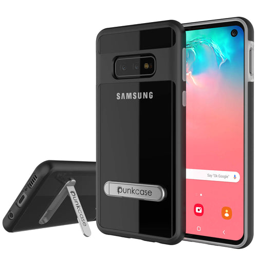 Galaxy S10e Case, PUNKcase [LUCID 3.0 Series] [Slim Fit] [Clear Back] Armor Cover w/ Integrated Screen Protector (Color in image: Black)