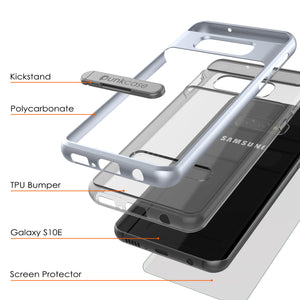 Galaxy S10e Case, PUNKcase [LUCID 3.0 Series] [Slim Fit] Armor Cover w/ Integrated Screen Protector [Silver] (Color in image: Blue)