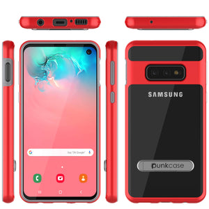 Galaxy S10e Case, PUNKcase [LUCID 3.0 Series] [Slim Fit] Armor Cover w/ Integrated Screen Protector [Red] (Color in image: Silver)