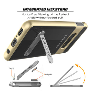 Galaxy S10e Case, PUNKcase [LUCID 3.0 Series] [Slim Fit] Armor Cover w/ Integrated Screen Protector [Gold] (Color in image: Red)