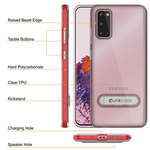 Galaxy S20 Case, PUNKcase [LUCID 3.0 Series] [Slim Fit] Armor Cover w/ Integrated Screen Protector [Red] (Color in image: Grey)