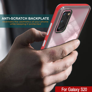 Galaxy S20 Case, PUNKcase [LUCID 3.0 Series] [Slim Fit] Armor Cover w/ Integrated Screen Protector [Red] (Color in image: Black)