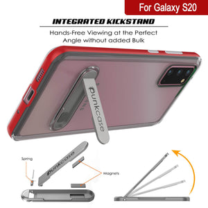 Galaxy S20 Case, PUNKcase [LUCID 3.0 Series] [Slim Fit] Armor Cover w/ Integrated Screen Protector [Red] (Color in image: Gold)