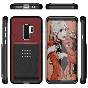 Galaxy S9+ Protective Wallet Case | Exec 2 Series [Red] (Color in image: Black)