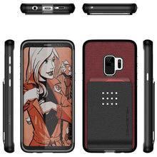 Cargar imagen en el visor de la galería, Galaxy S9 Protective Wallet Case | Exec 2 Series [Red] (Color in image: Black)
