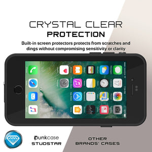 iPhone 8 Waterproof Case, Punkcase [Black] [StudStar Series] [Slim Fit] [IP68 Certified][Dirtproof] [Snowproof] (Color in image: purple)