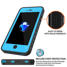 Cargar imagen en el visor de la galería, iPhone SE (4.7&quot;) Waterproof Case, Punkcase [Light Blue] [StudStar Series]  [Slim Fit] [IP68 Certified] [Dirt/Snow Proof] (Color in image: black)
