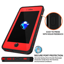 Cargar imagen en el visor de la galería, iPhone 8+ Plus Waterproof Case, Punkcase [StudStar Series] [Red] [Slim Fit] [Shockproof] [Dirtproof] [Snowproof] Armor Cover (Color in image: black)
