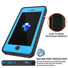 Cargar imagen en el visor de la galería, iPhone 8+ Plus Waterproof Case, Punkcase [StudStar Series] [Light Blue] [Slim Fit] [Shockproof] [Dirtproof] [Snowproof] Armor Cover (Color in image: black)
