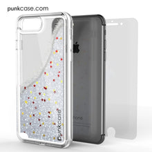 Cargar imagen en el visor de la galería, iPhone 8+ Plus Case, PunkCase LIQUID Silver Series, Protective Dual Layer Floating Glitter Cover (Color in image: rose)

