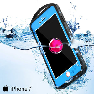 iPhone 8 Waterproof Case, Punkcase ALPINE Series, Light Blue | Heavy Duty Armor Cover (Color in image: red)