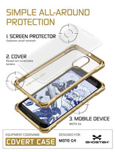 Cargar imagen en el visor de la galería, Moto G4 Case, Ghostek Covert Gold Series | Clear TPU | Explosion-Proof Screen Protector | Ultra Fit (Color in image: Peach)
