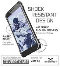 Cargar imagen en el visor de la galería, Moto G4 Case, Ghostek Covert Dark Grey Series | Clear TPU | Explosion-Proof Screen Protector (Color in image: Gold)
